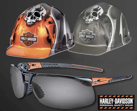 H-D Skull Design Hard Hats and HD1100 Series Eyewear